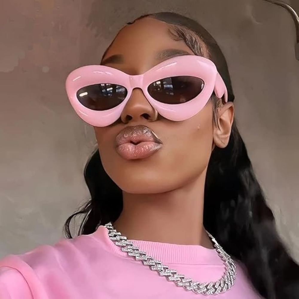Womens Sunglasses Cat Eye Clout Goggles Thick Frame Trendy Fashion Shades Lentes
